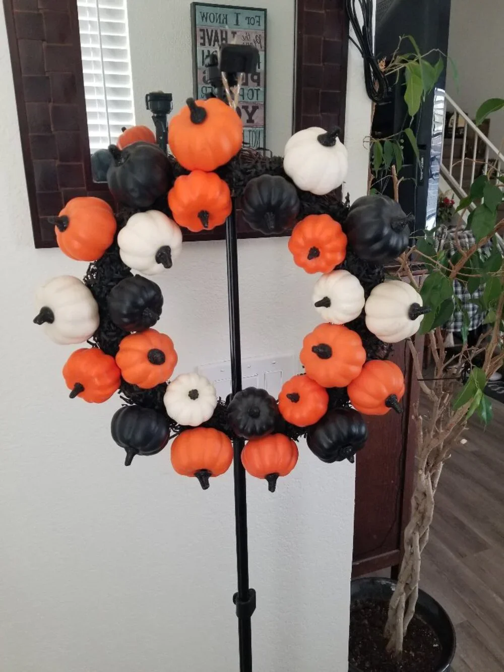 Hyde & EEK Fall Pumpkin Black Grass Halloween Decor Wreath 17